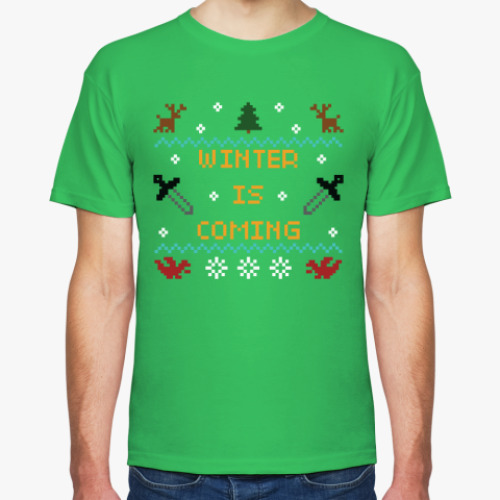 Футболка с принтом Зима близко. Новогодняя