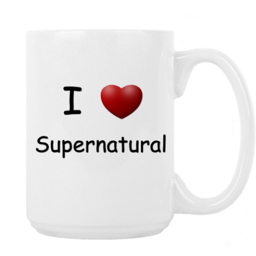 Кружка с принтом I Love Supernatural