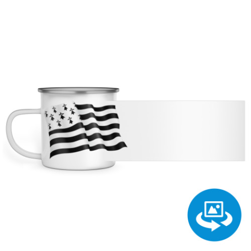 Эмалированная кружка (круговая запечатка) с принтом Бретонский флаг