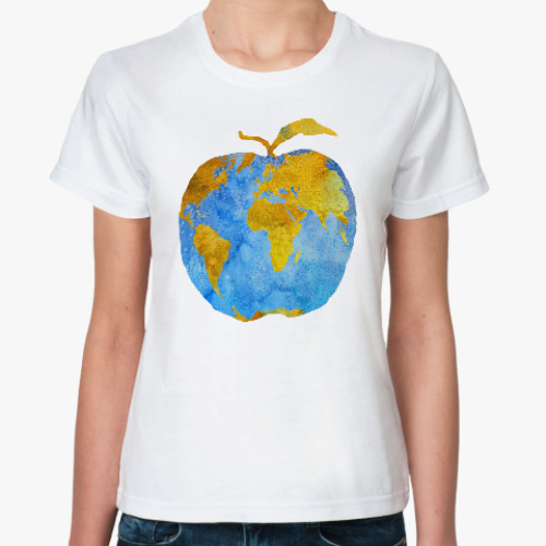 Классическая футболка с принтом Apple Earth
