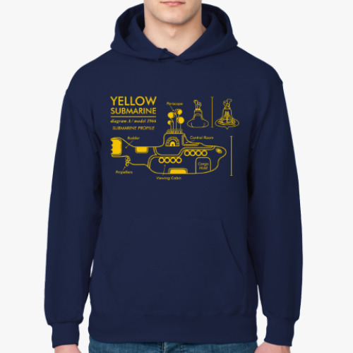 Толстовка худи с принтом Yellow Submarine