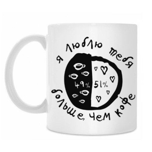 Кружка с принтом Я люблю тебя больше, чем кофе