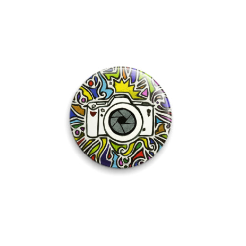 Значок 25мм с принтом vectorized camera