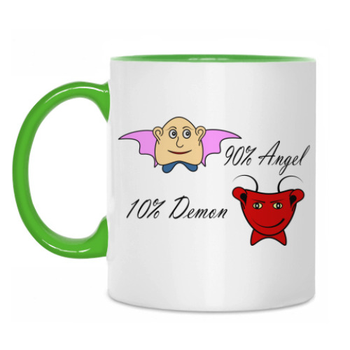 Кружка с принтом Ангел или демон?