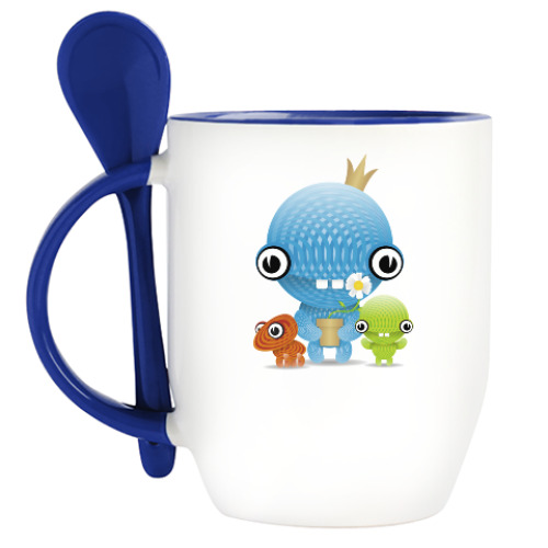 Кружка с ложкой с принтом Спиральщики