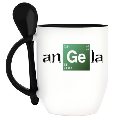 Кружка с ложкой с принтом Анжела ('Во все тяжкие')