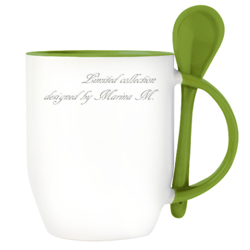 Кружка с ложкой с принтом 'Космический дракон'