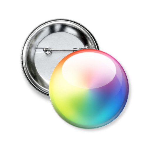 Значок 50мм с принтом  'Цветовой круг'