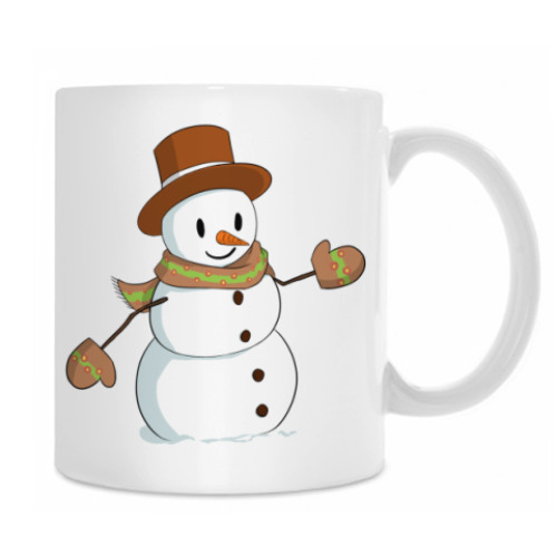 Кружка с принтом Стильный Снеговик