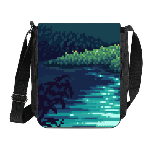 Сумка на плечо (мини-планшет) с принтом Берег реки