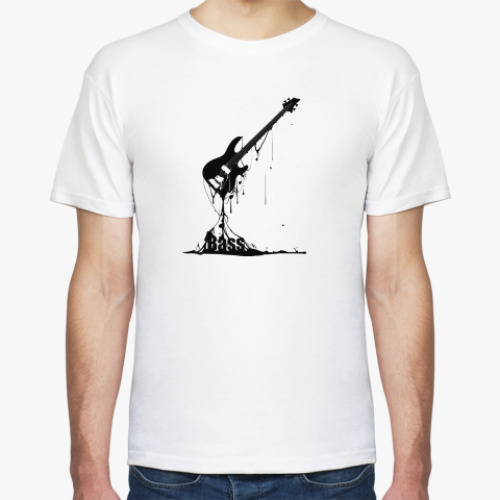 Футболка с принтом Бас гитара (чёрная)