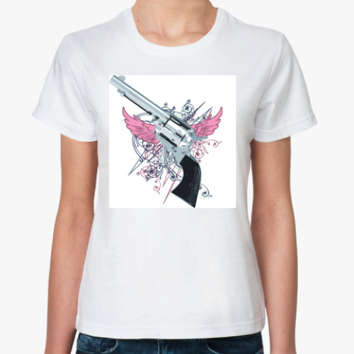 Классическая футболка с принтом 'Револьвер'