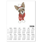 милый песик в шапке и шарфе