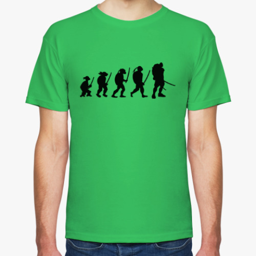 Футболка с принтом Эволюция черепашки