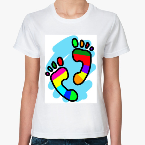 Классическая футболка с принтом Ноги