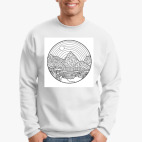 Контурный рисунок африканского пейзажа