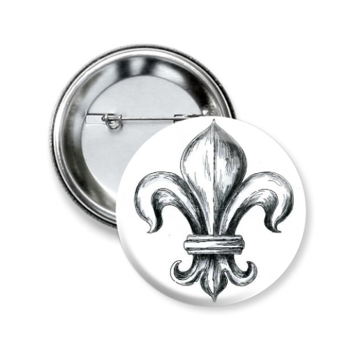 Значок 50мм с принтом Флер-де-лис
