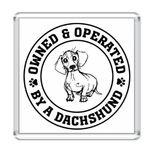 Магнит с принтом Owned & Operated By Dachshund