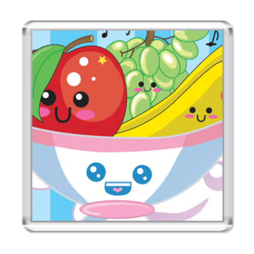 Магнит с принтом  Kawaii Fruit