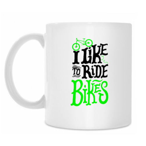 Кружка с принтом Bikes