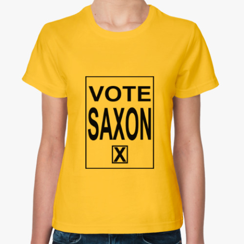 Женская футболка с принтом Vote Saxon Доктор Кто