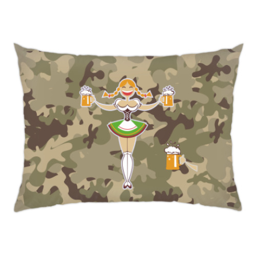 Подушка с принтом Девушка с пивом