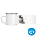 Кружка металлическая белая (круговая запечатка)