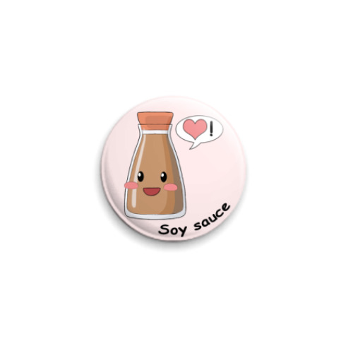 Значок 25мм с принтом 'Sushi kawaii'