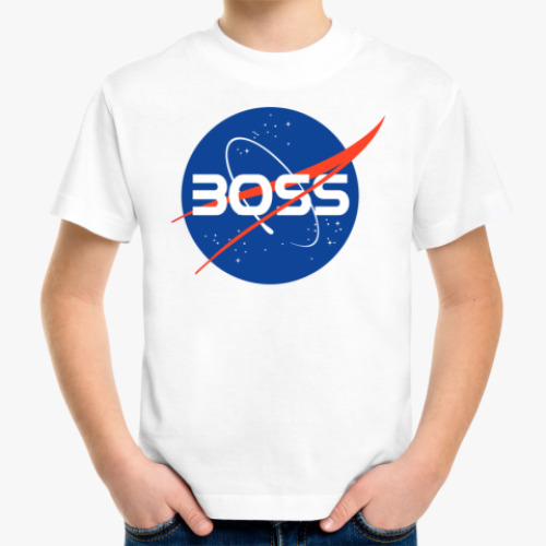 Детская футболка с принтом NASA BOSS