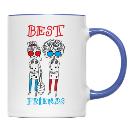 Кружка с принтом Best friends