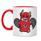 Двухцветная кружка Чертик