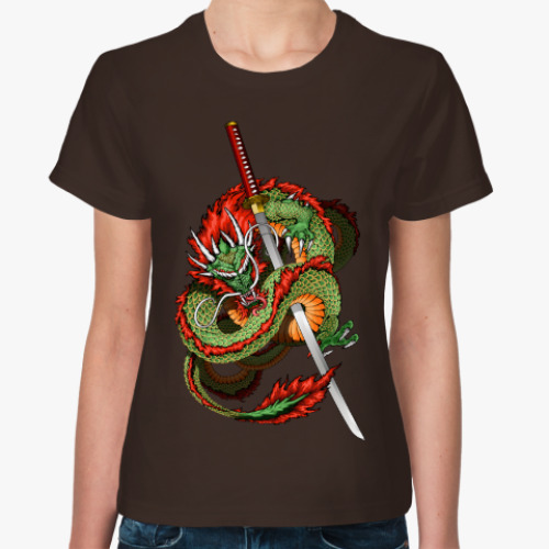 Женская футболка с принтом Дракон