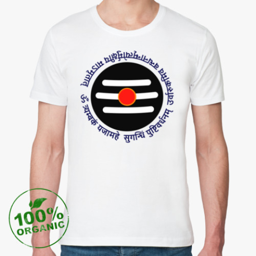 Футболка из органик-хлопка с принтом МахамритьюнДжаяя мантра