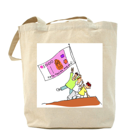 Сумка шоппер с принтом Деньги