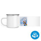 Кружка металлическая белая (круговая запечатка)