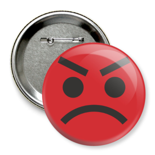 Значок 75мм с принтом Злой Смайл