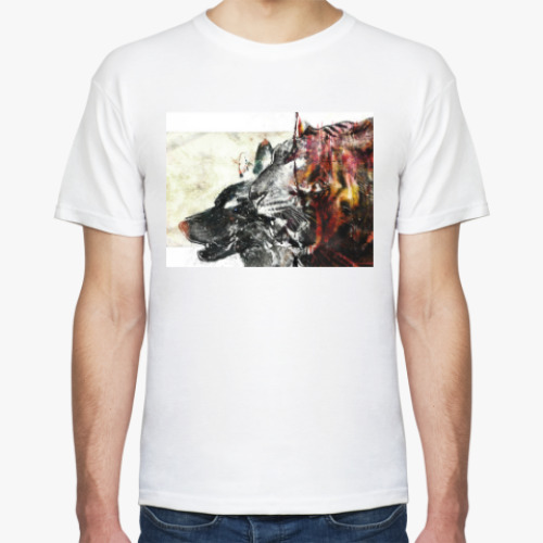 Футболка с принтом Волки / животные / абстракция