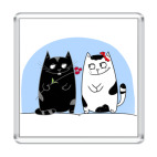 Магнит 6.5 x 6.5 см  Коты