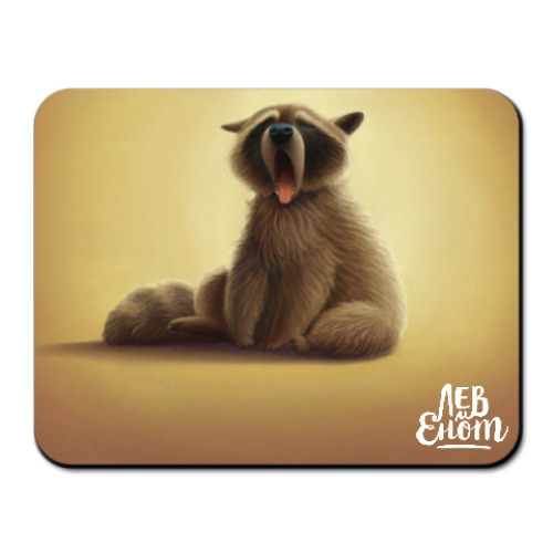 Коврик для мыши с принтом Сонный енот