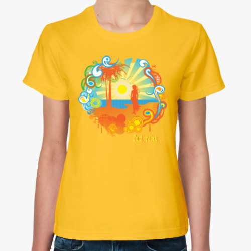 Женская футболка с принтом Отдых