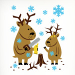 Олени с новыми рогами