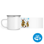 Кружка металлическая белая (круговая запечатка)