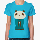 Классическая женская футболка Панда в кимоно