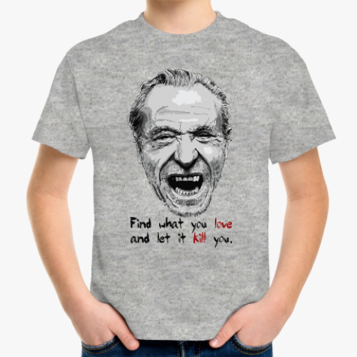 Детская футболка с принтом Чарльз Буковски