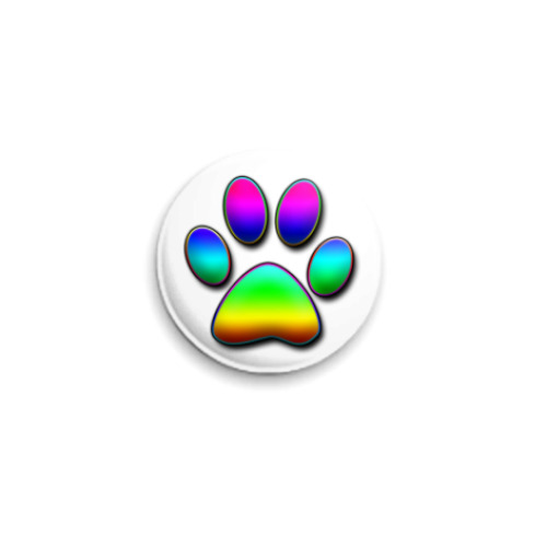 Значок 25мм с принтом  'Лапка'