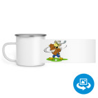 Кружка металлическая белая (круговая запечатка)