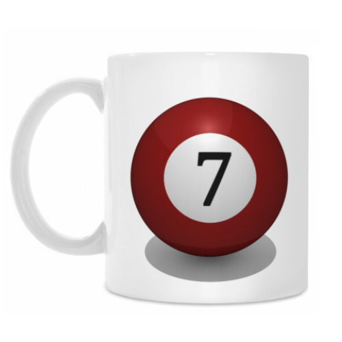 Кружка с принтом 'Бильярдный шар 7'