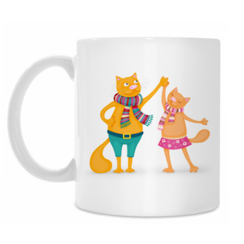 Кружка с принтом Танцующие коты
