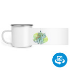 Кружка металлическая белая (круговая запечатка)