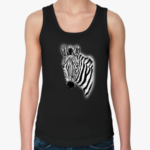 Женская майка с принтом Графическая Зебра